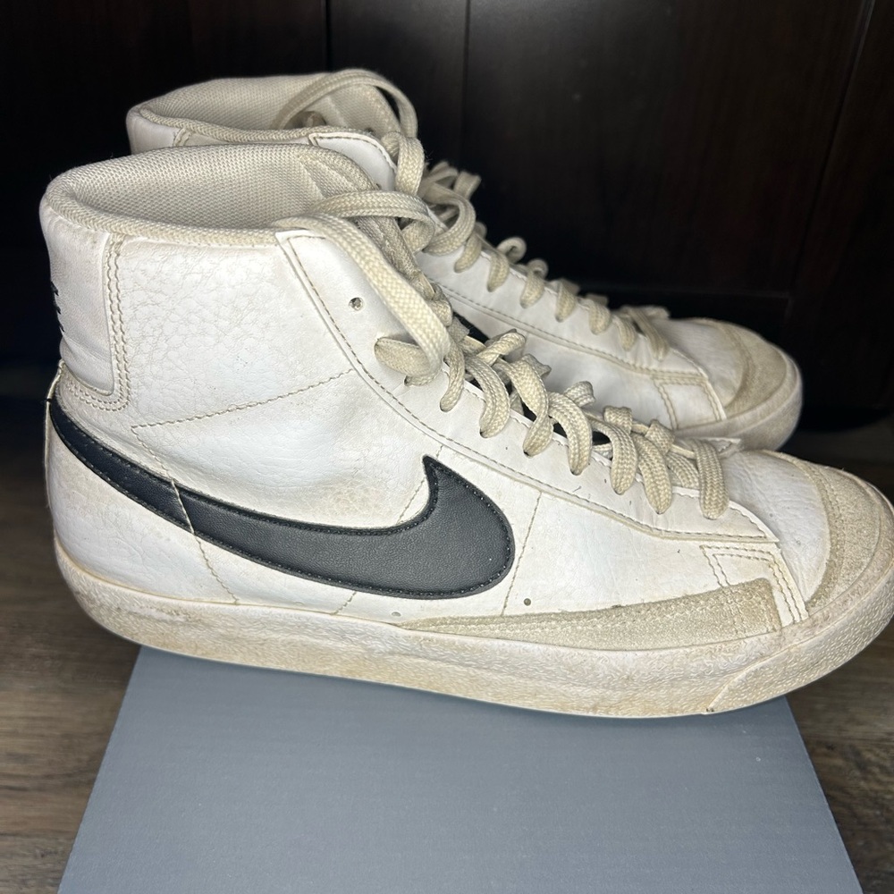 Nike Kid's White and Black High-Top Sneakers